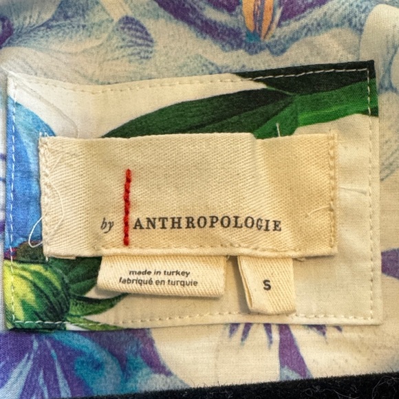 Anthropologie Somerset White Floral Tiered Midi Dress with Red & Blue Blooms - Picture 2 of 3